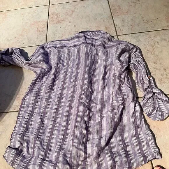 bugatchi purple mens dress shirt plaid button up shirt school boy - Picture 7 of 11